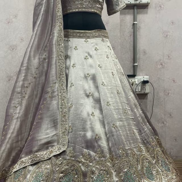 Lavender, Silver, and hints of Teal Lehenga Choli