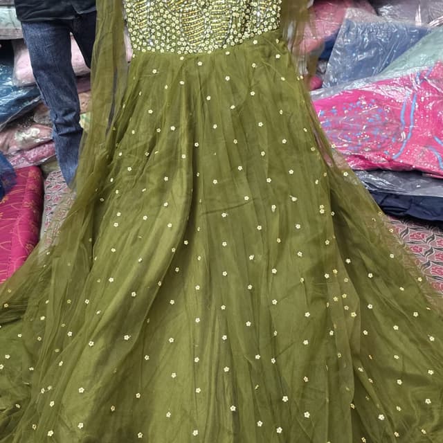 Olive Green and Gold Dress