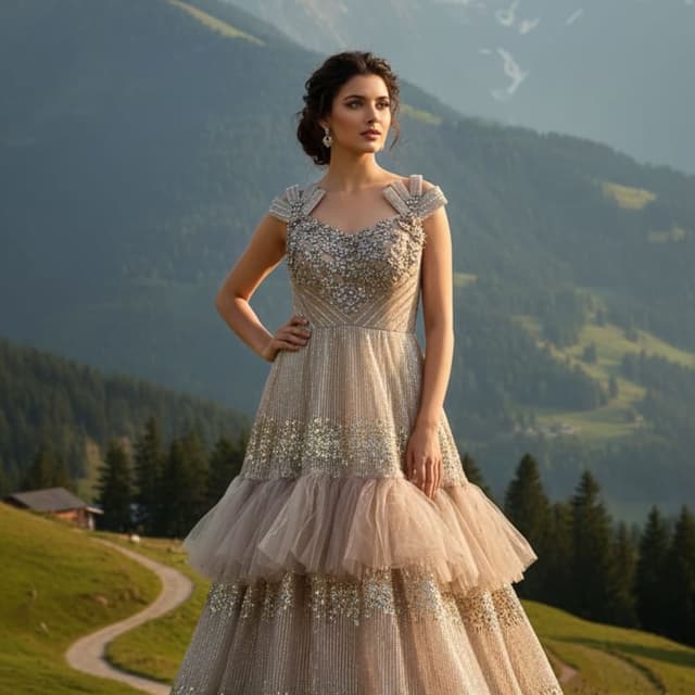 Champagne, silver Dress