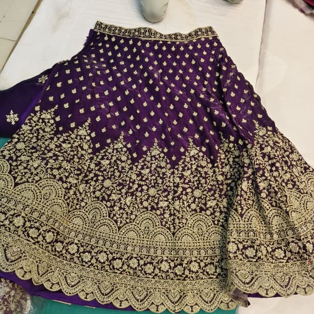 Purple and Gold Lehenga