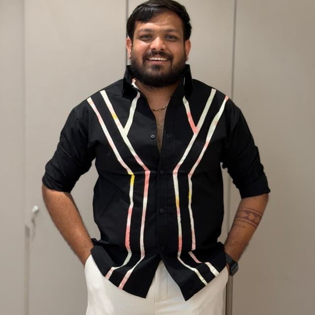 Black, White, Pink, Yellow Shirt