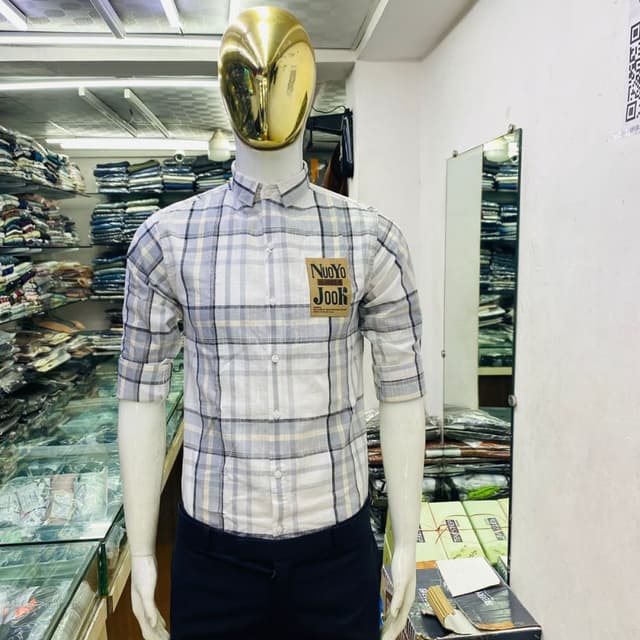 White, Gray, and light yellow Shirt