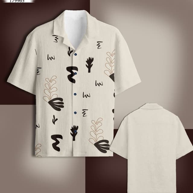Cream, Brown, and Black Shirt