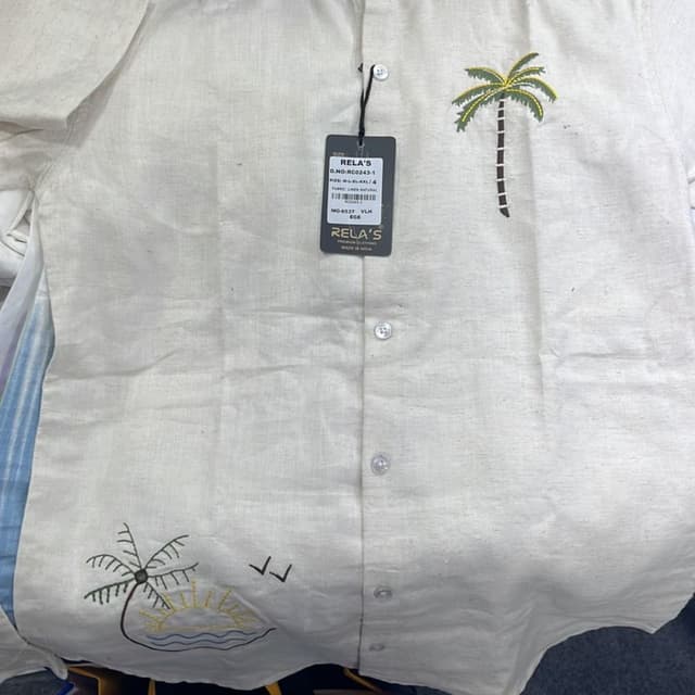 Off-White, Green, Brown, Yellow Shirt