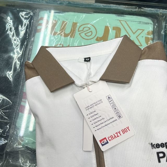 White and Brown Polo Shirt