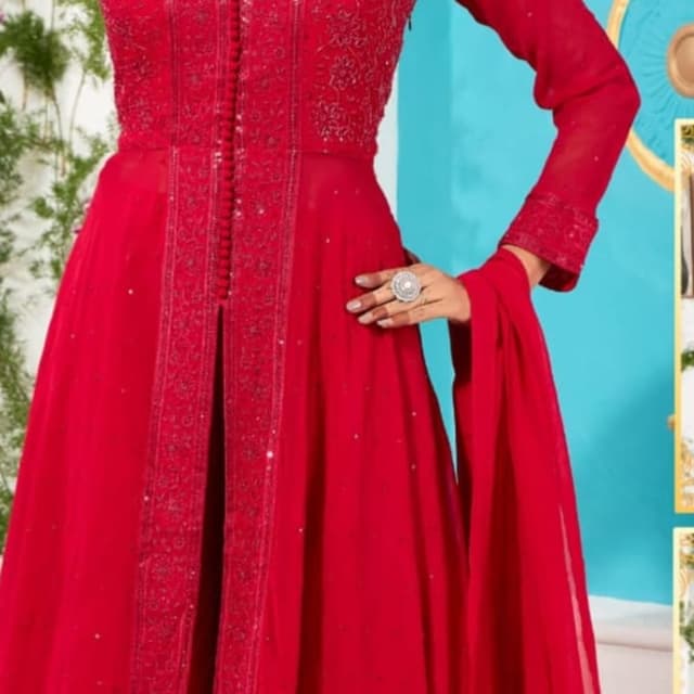 Red Anarkali Dress