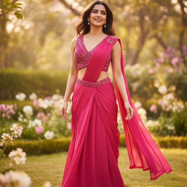 Magenta Saree