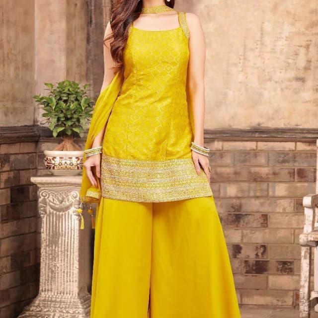 Yellow Sharara Suit