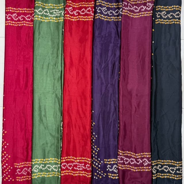 Various vibrant colors including red, green, red, purple, maroon, and black Dupatta/Scarf