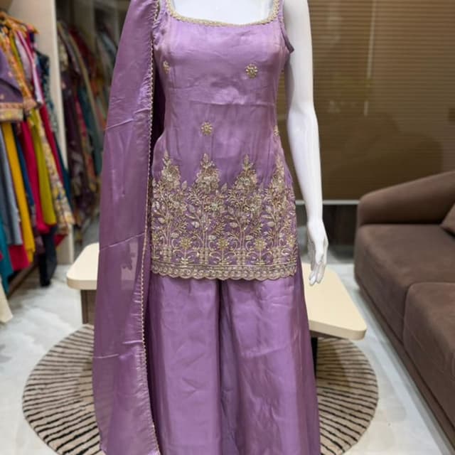 Lavender and Gold Salwar Kameez
