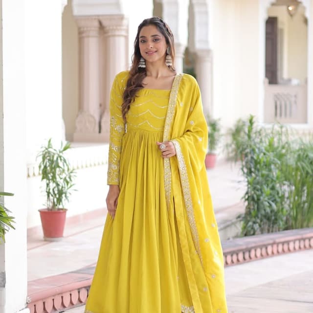 Yellow Anarkali Suit