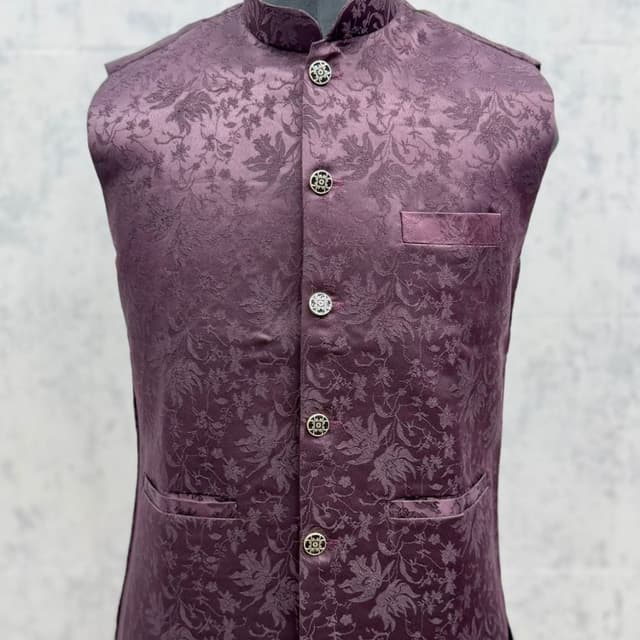 Shades of Purple Waistcoat/ Nehru Jacket