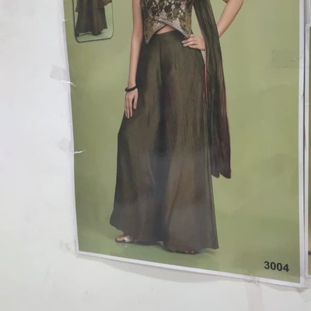 Olive green, brown, and gold Palazzo Pant Suit
