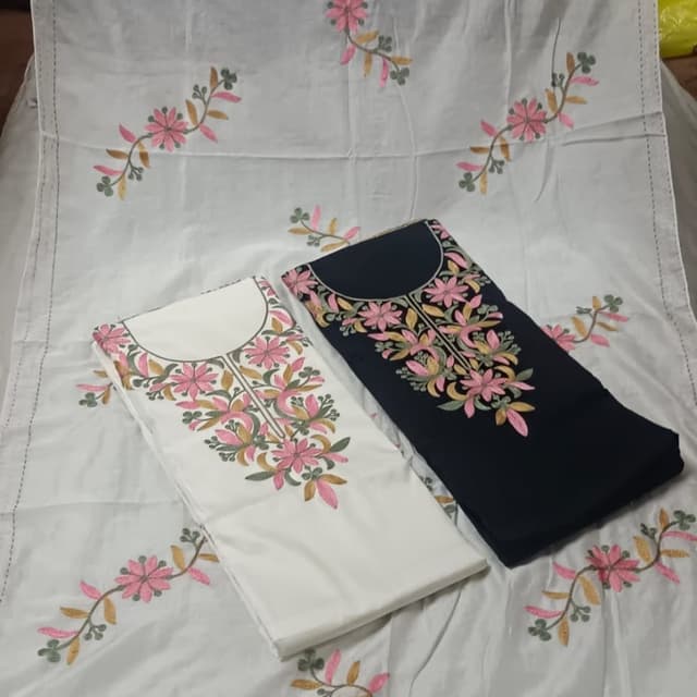 White, Black, Pink, Green, Gold Salwar Kameez