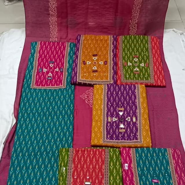 Teal, Pink, Yellow, Purple, Orange, Green Salwar Kameez Set