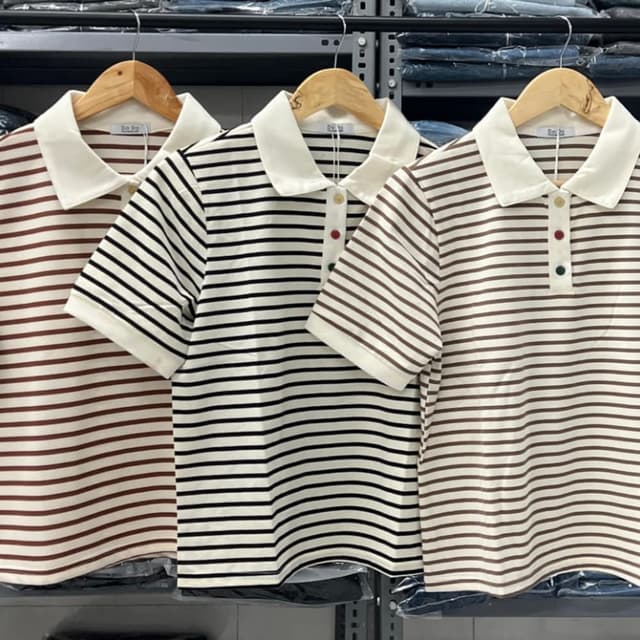 Brown and white, Black and white Polo shirt