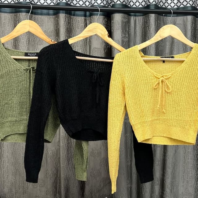 Olive Green, Black, Yellow Sweater