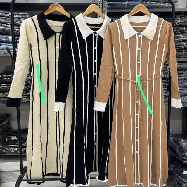 Black and White, Beige and Black, Brown and White Dress