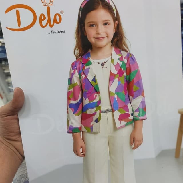 Multicolor, featuring white as the base with splashes of pink, purple, green, and blue Jacket, Pant, Top, and Belt