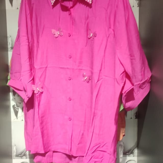 Bright Pink with white accents Shirt