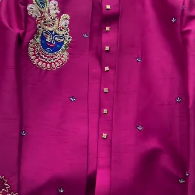 Magenta, Blue, Gold, Silver Kurta
