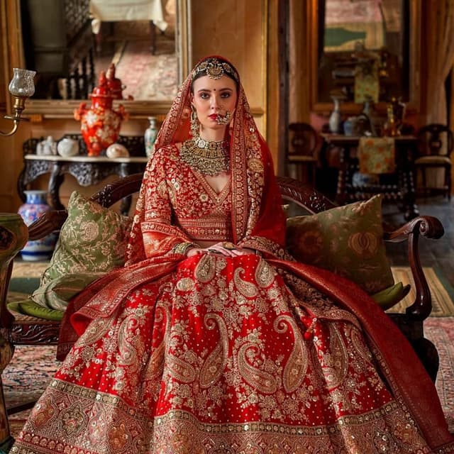 Red and Gold Lehenga Choli