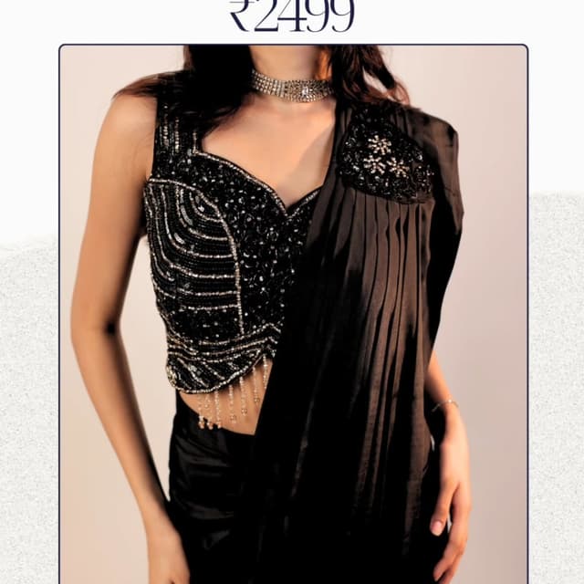 Black and Silver Saree