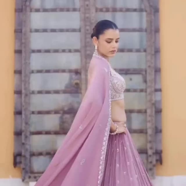 Mauve, Silver Lehenga Choli