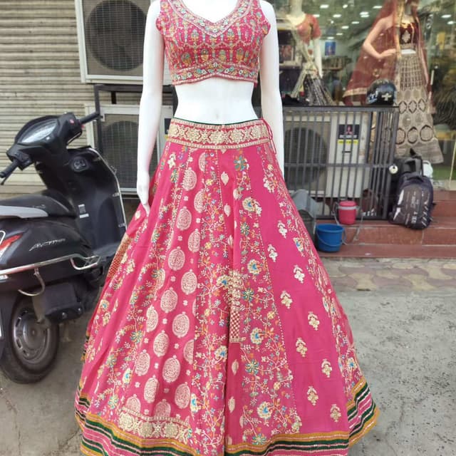 Pink, Gold, Green, Blue Lehenga Choli