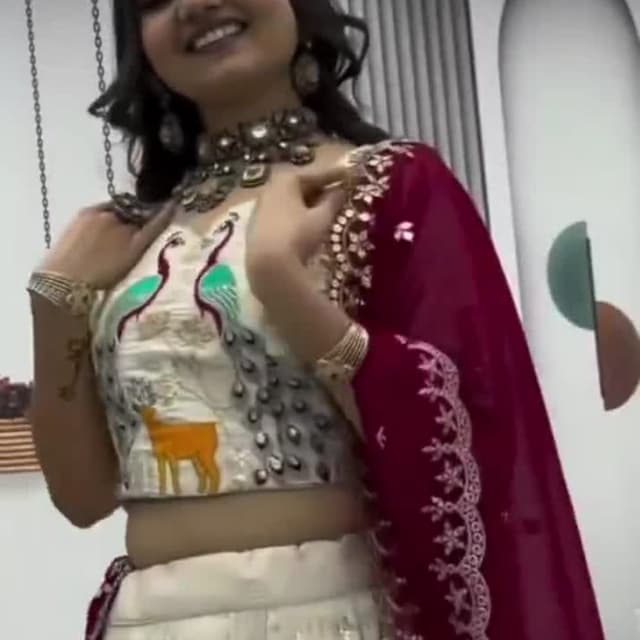 Ivory, Burgundy, Teal, Gold Lehenga Choli