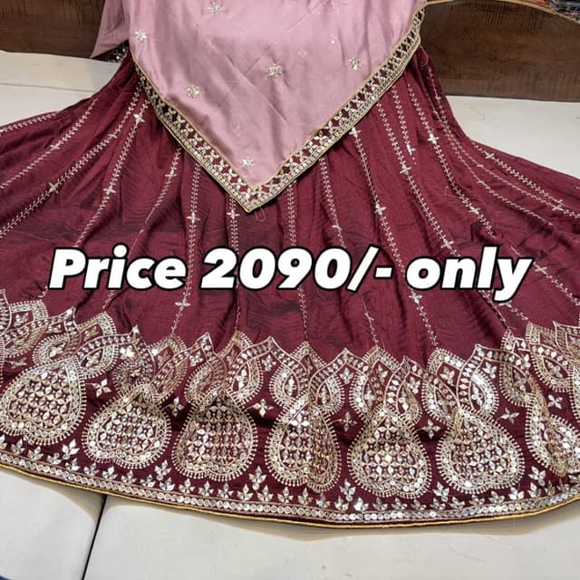 Maroon and Pink Lehenga Choli