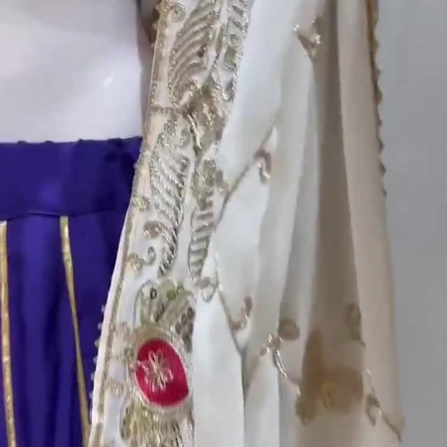 Ivory, Gold, Red, and Purple Lehenga Choli