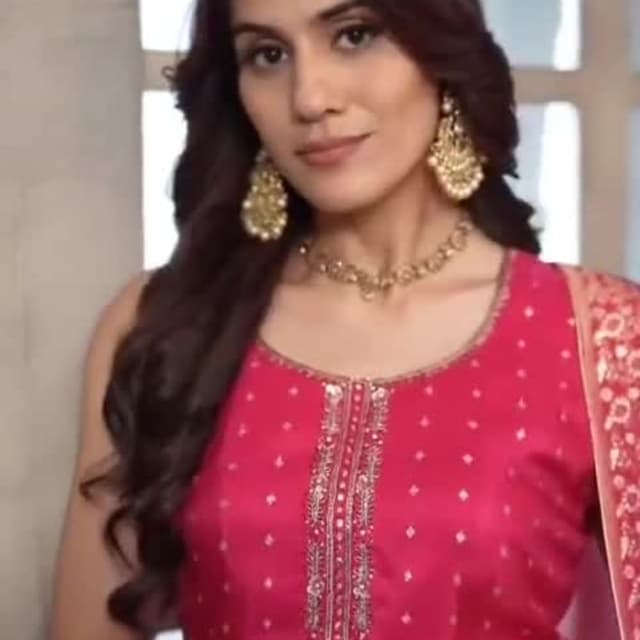 Hot Pink with Silver and Gold accents Salwar Kameez Suit