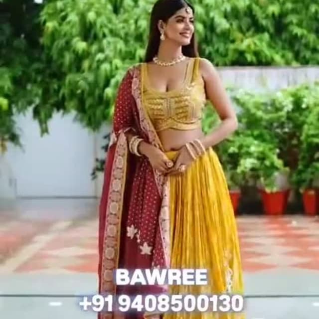 Yellow, Maroon, Gold Lehenga Choli