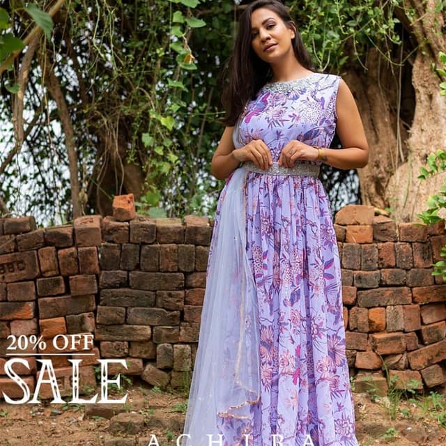 Lavender, Pink, White, Gold Dress