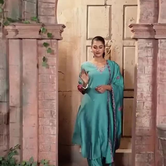 Teal, Pink Salwar Kameez with Dupatta