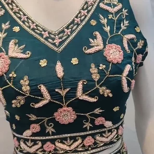 Teal, Pink, Gold Blouse