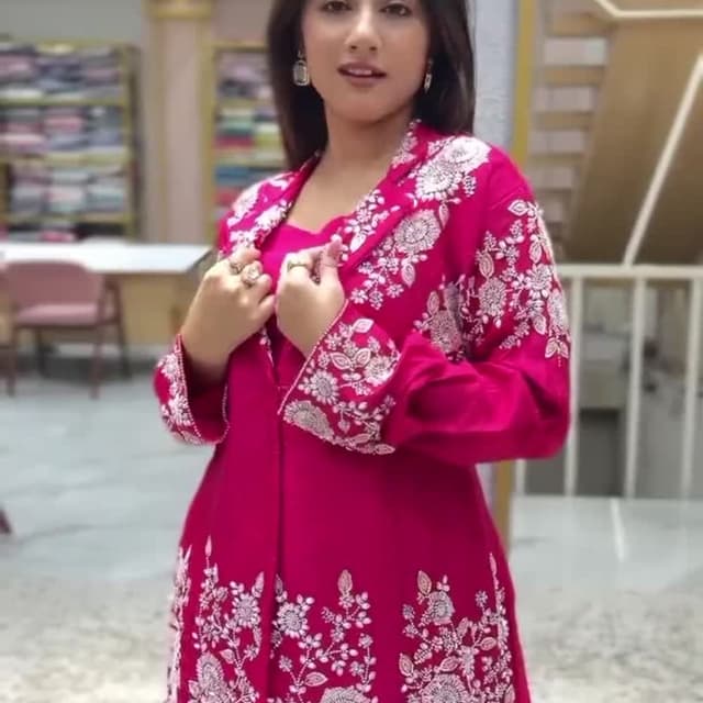 Magenta and White Suit Set