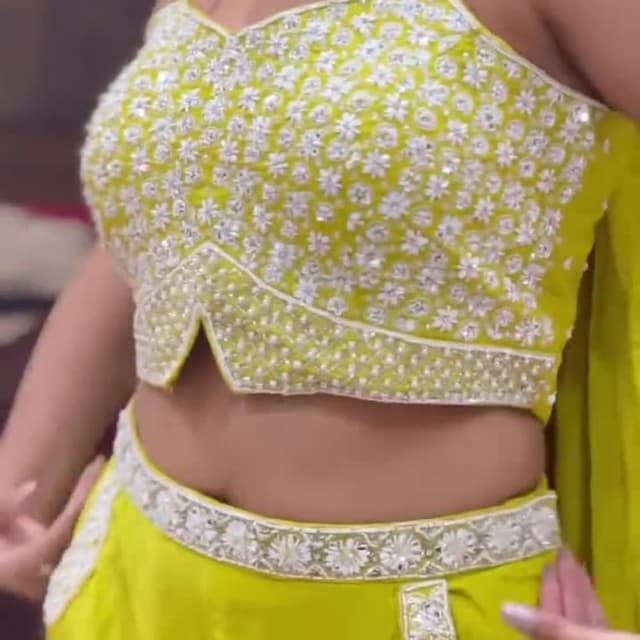 Yellow and White Lehenga Choli