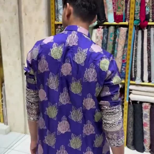 Blue, Green, Pink, Silver Shirt