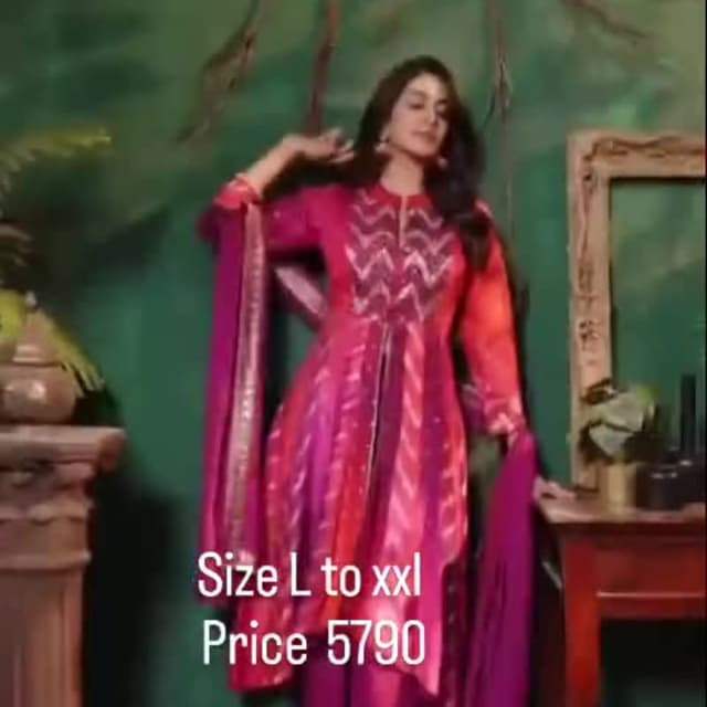 Shades of Pink and Orange Kurta with palazzo pants and dupatta