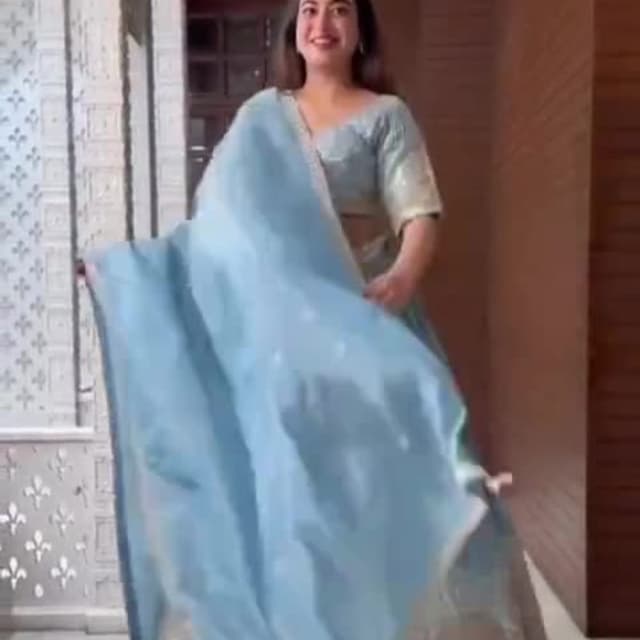 Light Blue and Silver Lehenga Choli