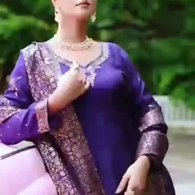 Purple, Gold Salwar Kameez