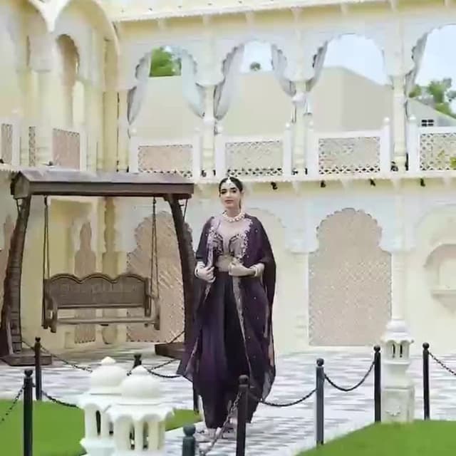 Dark purple, gold Kurta set with a jacket