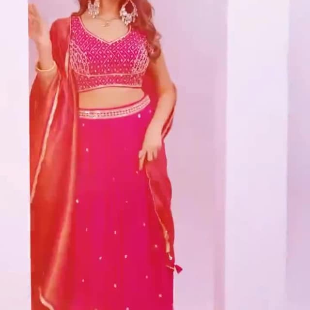 Pink and Gold Lehenga Choli