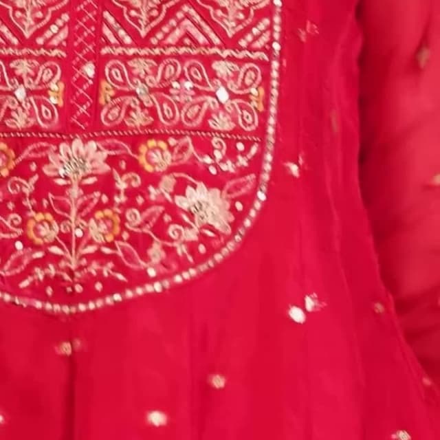 Red, Gold, White Kurta
