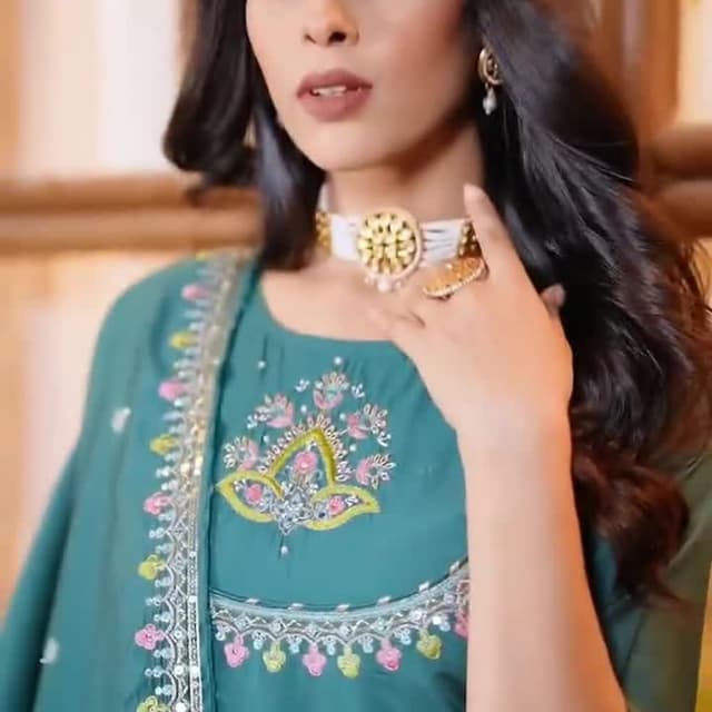Teal, Pink, Yellow, Silver Kurta