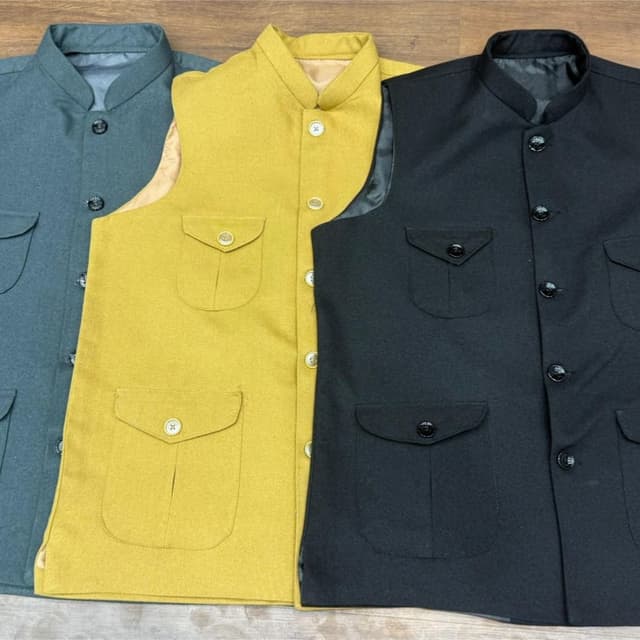 Mustard Yellow and Black Waistcoat