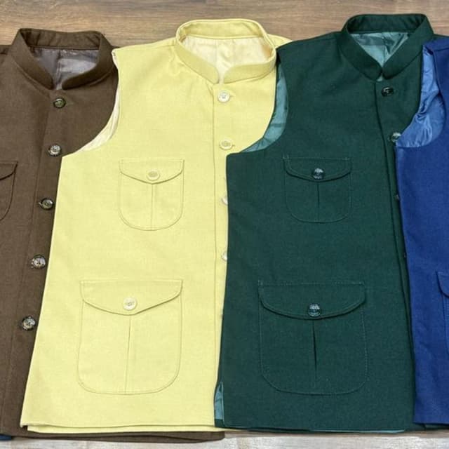 Pale yellow, and dark Green Vest