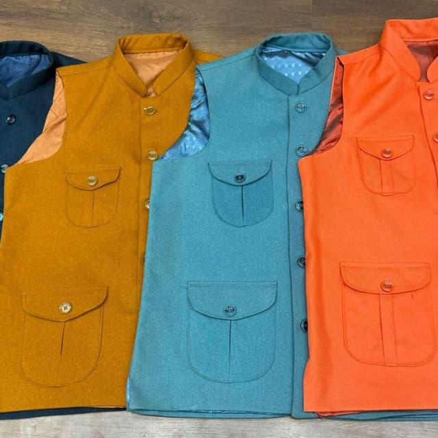 Mustard Yellow, Teal Green, and Orange Waistcoat/Vest
